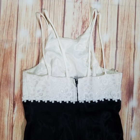 Vintage 5.7.9 Gown Dress Spaghetti Strap Thigh Slit Front Opening Size 3 - Picture 8 of 11